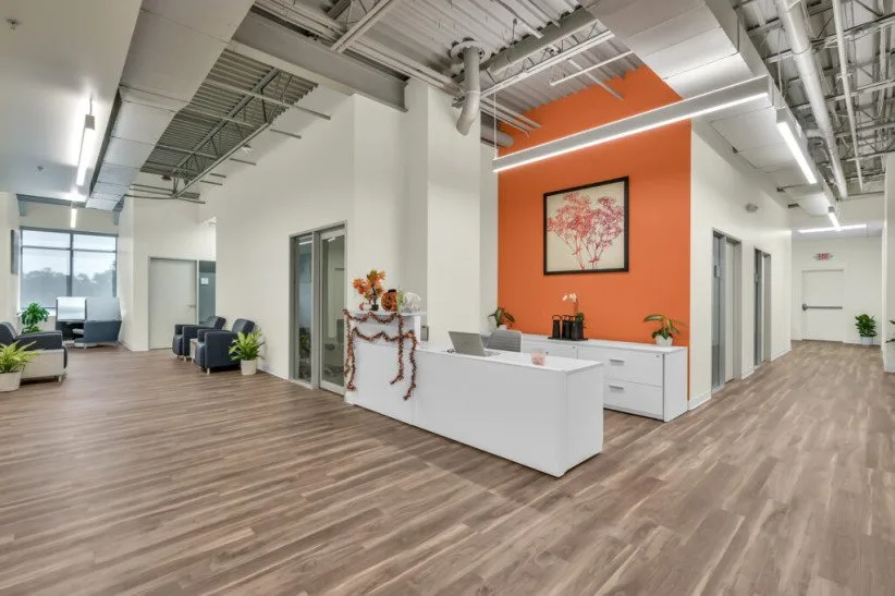 Reception lobby at the Cypress location
