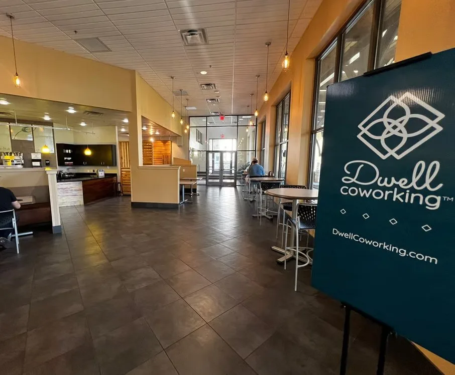 Dwell Coworking lobby at the Austin Southwest location