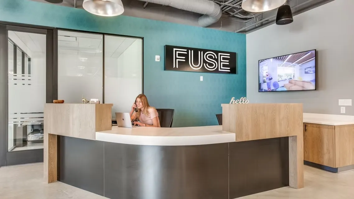 Fuse Workspace reception lobby at the Lakeway location