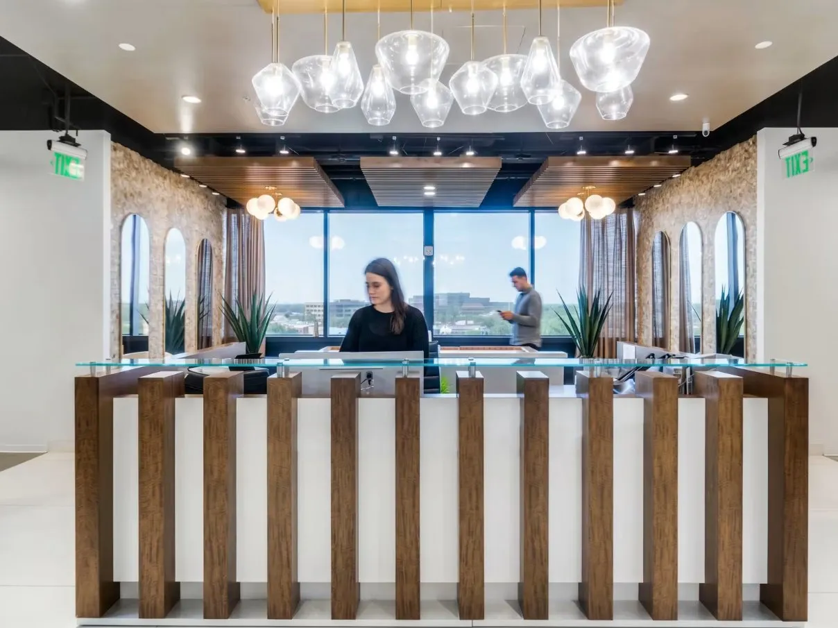Reception desk at the Sugar Land location in Sugar Creek Tower